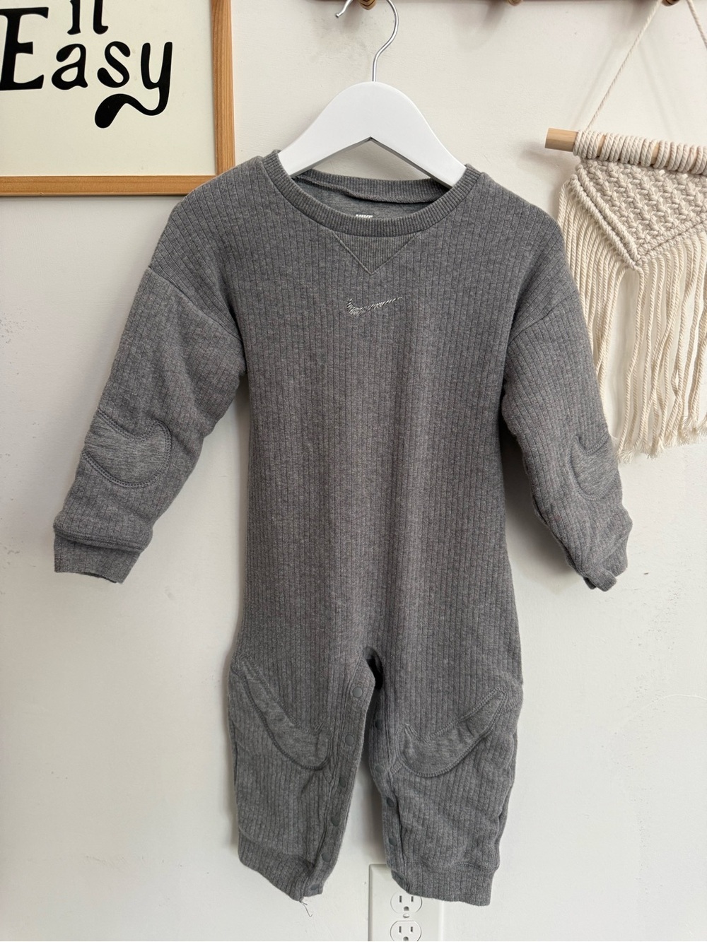 Nike - baby/toddler - ribbed cozy coverall - 24m